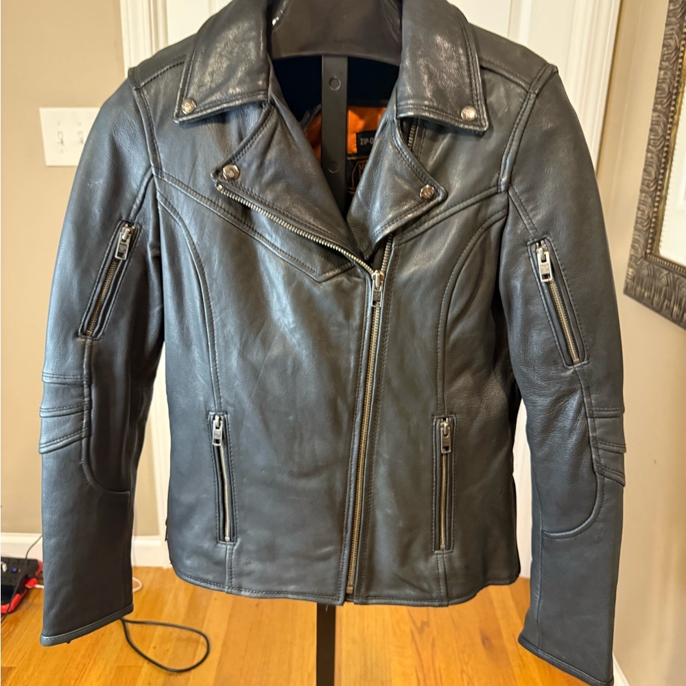 Black Leather Women’s Motorcycle Jacket